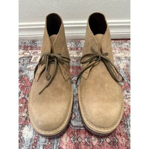 Clarks Bushacre 2 Desert Boots Taupe Suede Lace Up Mens Boots New sz 11.5